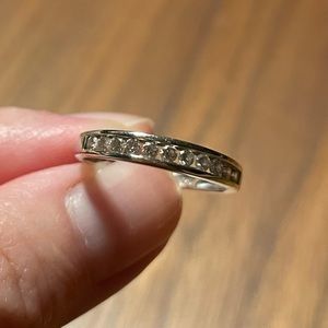 14K Channel Diamond Ring, Wedding Band, Stacking Ring